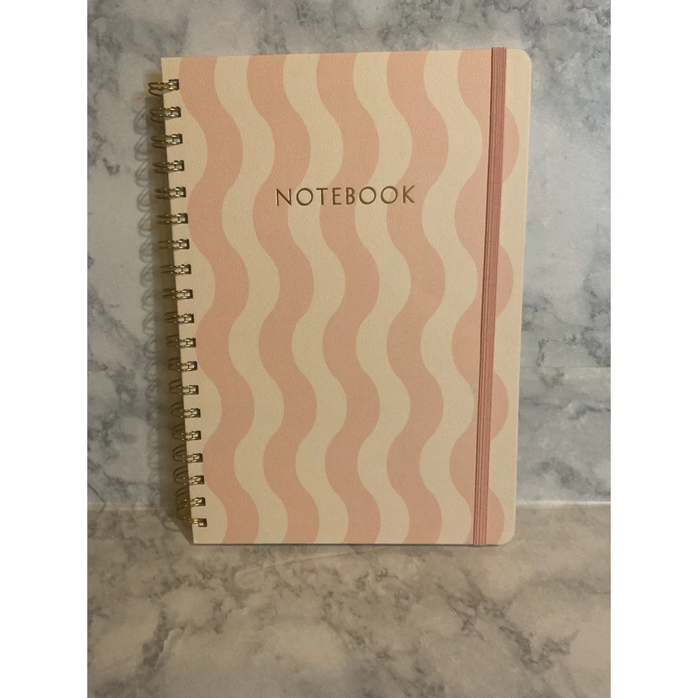 Threshold Wavy Peach Spiral Notebook 240 Pages Lined Journal 7x10 081-01-9552